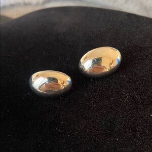 Monet Shiny Silver Dome Earrings